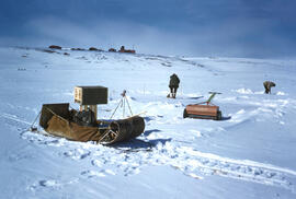 Experimental tracked snow mobile.