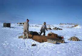 Loading sled for trip across Melville Peninsula