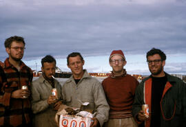 Scientists and crew leaving on the Ship Calamis from Fox Main to Igloolik.