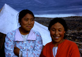 Two young Eskimo girls, one being Kolouk's sister. Aug.12, 1958.