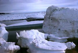 Pack ice, bergs, in the area of Amherst Island. Fury and Hecla Strait.