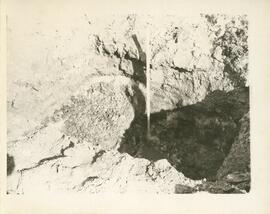 Hole being dug to hold an anchor for a tower antenna.