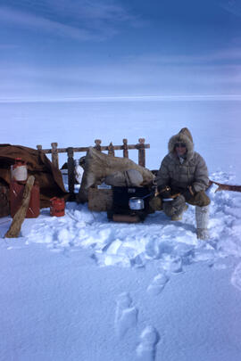 Tea break on sea ice east coast Melville Peninsula.